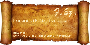 Ferencsik Szilveszter névjegykártya