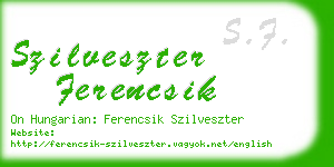 szilveszter ferencsik business card